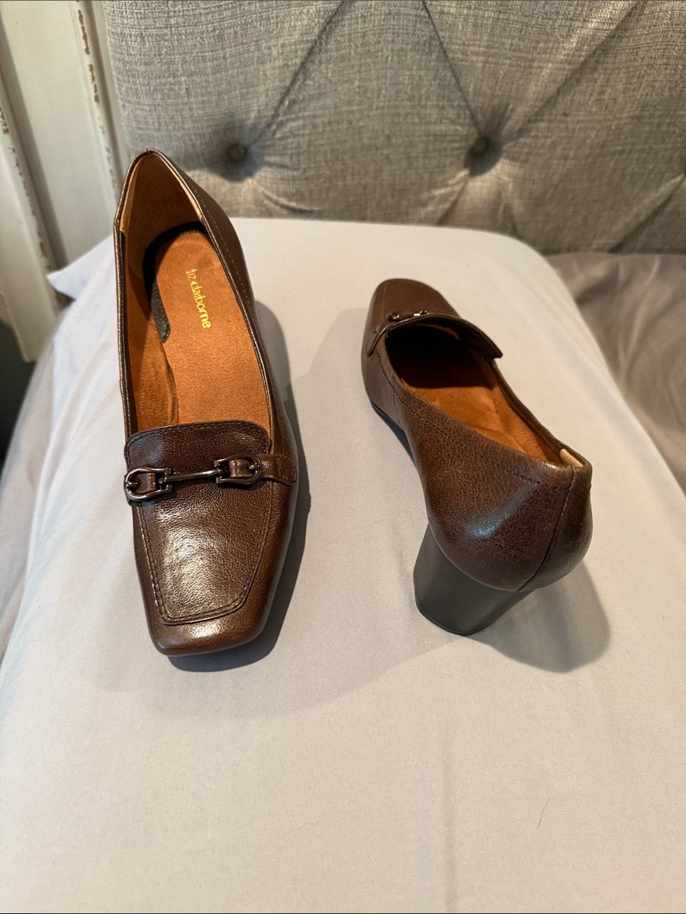 Liz Claiborne Dark Brown Leather Loafers with Bit Detail
